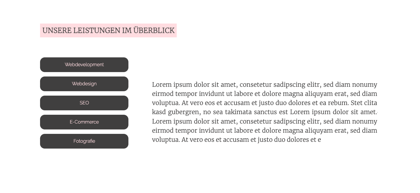 Beispiel Website eines Blumengeschäfts zeigt Screenshot der Seite Eventfloristik mit Kontaktformular