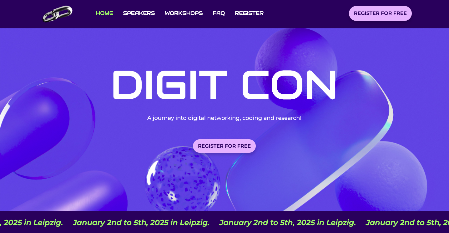 Landing Page für DIGIT CON